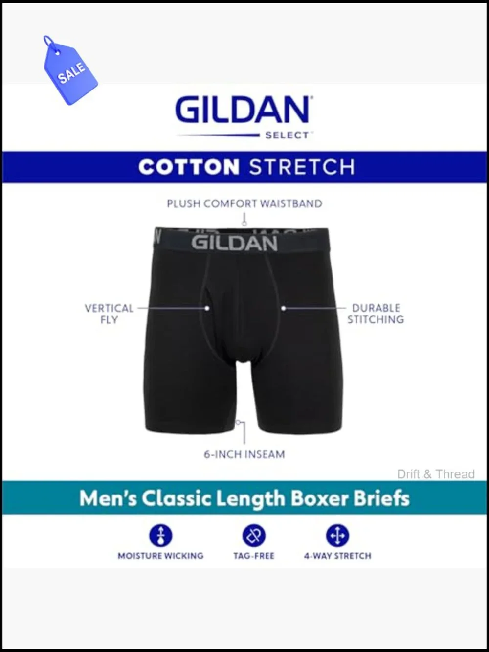 Cotton Stretch Boxer Briefs Multipack - Men's Underwear 5 Pack